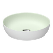 Duravit Lavabo à poser DuroCast + Sivida d 40 cm, vert clair I.Fa, blanc Auß.Fa