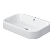 Duravit Lavabo à poser Happy D.2 60x40 cm, fermé, sans trou robinet, avec trop-plein, blanc