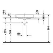 Duravit Lavabo à poser Happy D.2 60x40 cm, fermé, sans trou robinet, avec trop-plein, blanc-2
