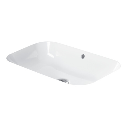 Duravit Lavabo à poser Happy D.2 60x40 cm, fermé, sans trou robinet, avec trop-plein, blanc