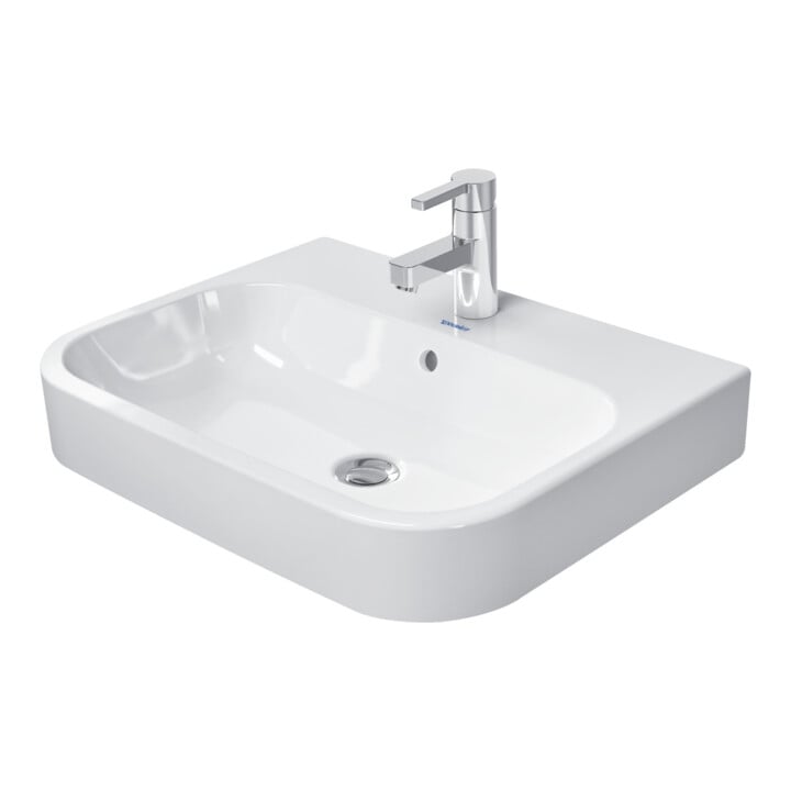 Duravit Lavabo à poser Happy D.2 60x46 cm, fermé, avec trop-plein, blanc