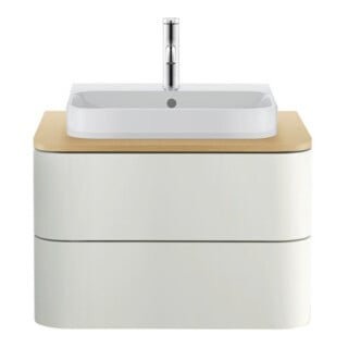 Duravit Lavabo à poser Happy D.2 Plus 50x40 cm, fermé, avec trop-plein, blanc