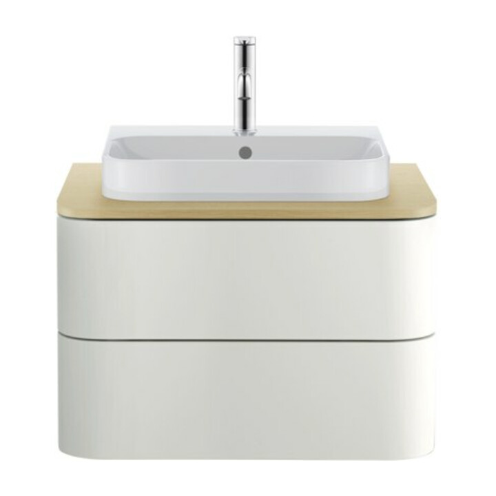 Duravit Lavabo à poser Happy D.2 Plus 50x40 cm, fermé, avec trop-plein, blanc