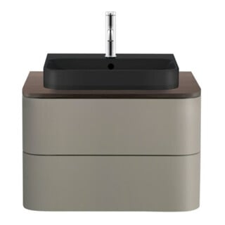 Duravit Lavabo à poser Happy D.2 Plus 50x40cm, anthracite, m HL, ÜL, HLB, gs