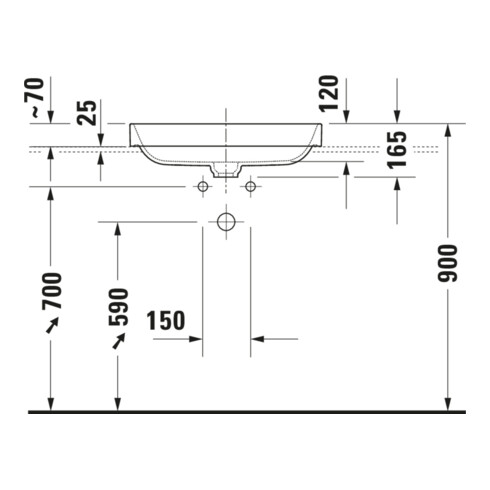 Duravit Lavabo à poser Happy D.2 Plus 60x40 cm, blanc/anthracite mat