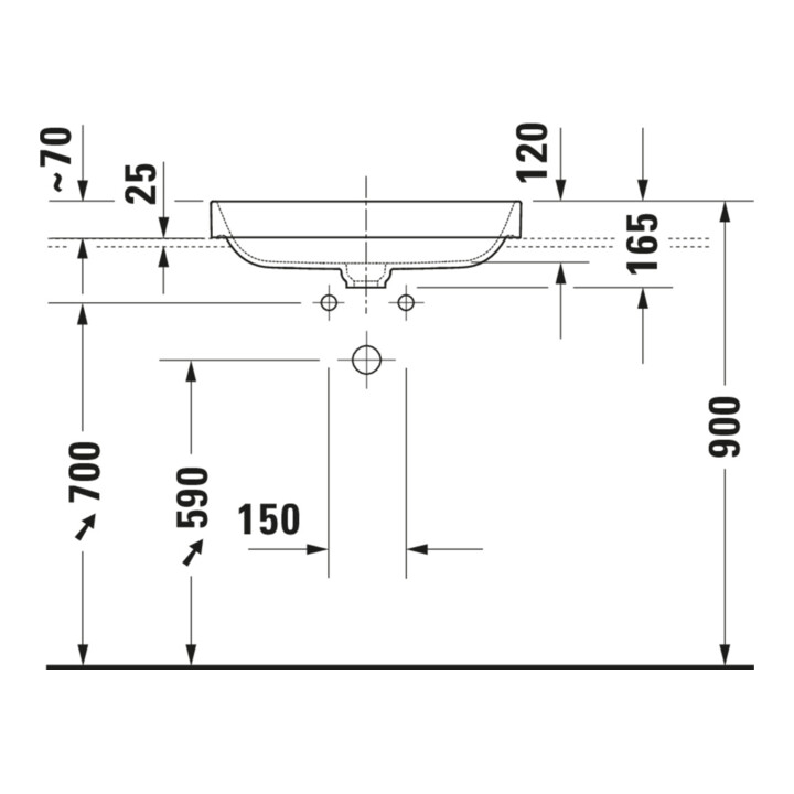 Duravit Lavabo à poser Happy D.2 Plus 60x40 cm, blanc/anthracite mat