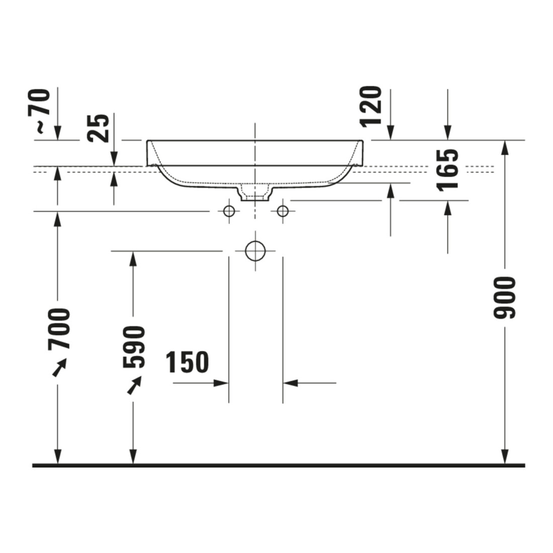 Duravit Lavabo à poser Happy D.2 Plus 60x40 cm, blanc/anthracite mat
