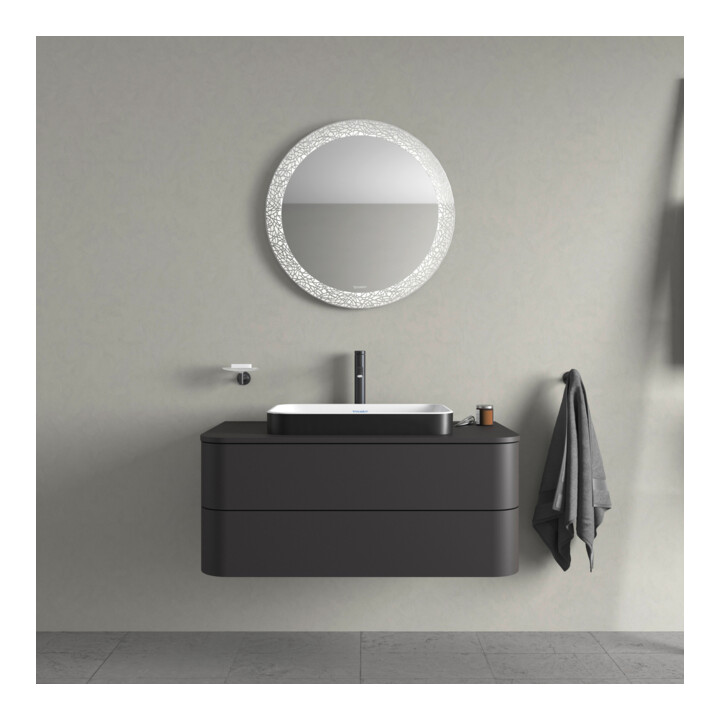 Duravit Lavabo à poser Happy D.2 Plus 60x40 cm, blanc/anthracite mat