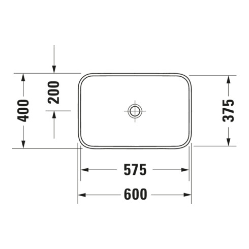 Duravit Lavabo à poser Happy D.2 Plus 60x40 cm, blanc/anthracite mat