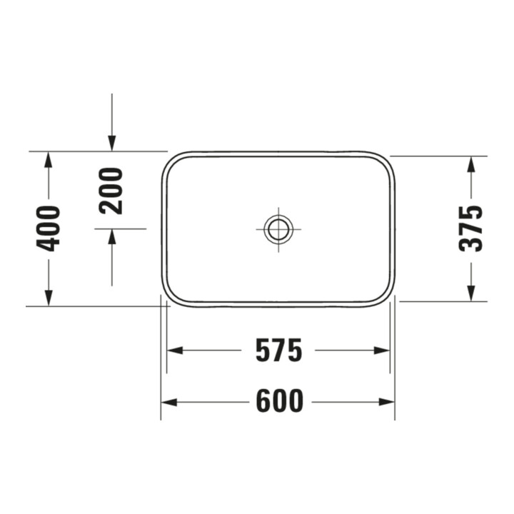 Duravit Lavabo à poser Happy D.2 Plus 60x40 cm, blanc/anthracite mat