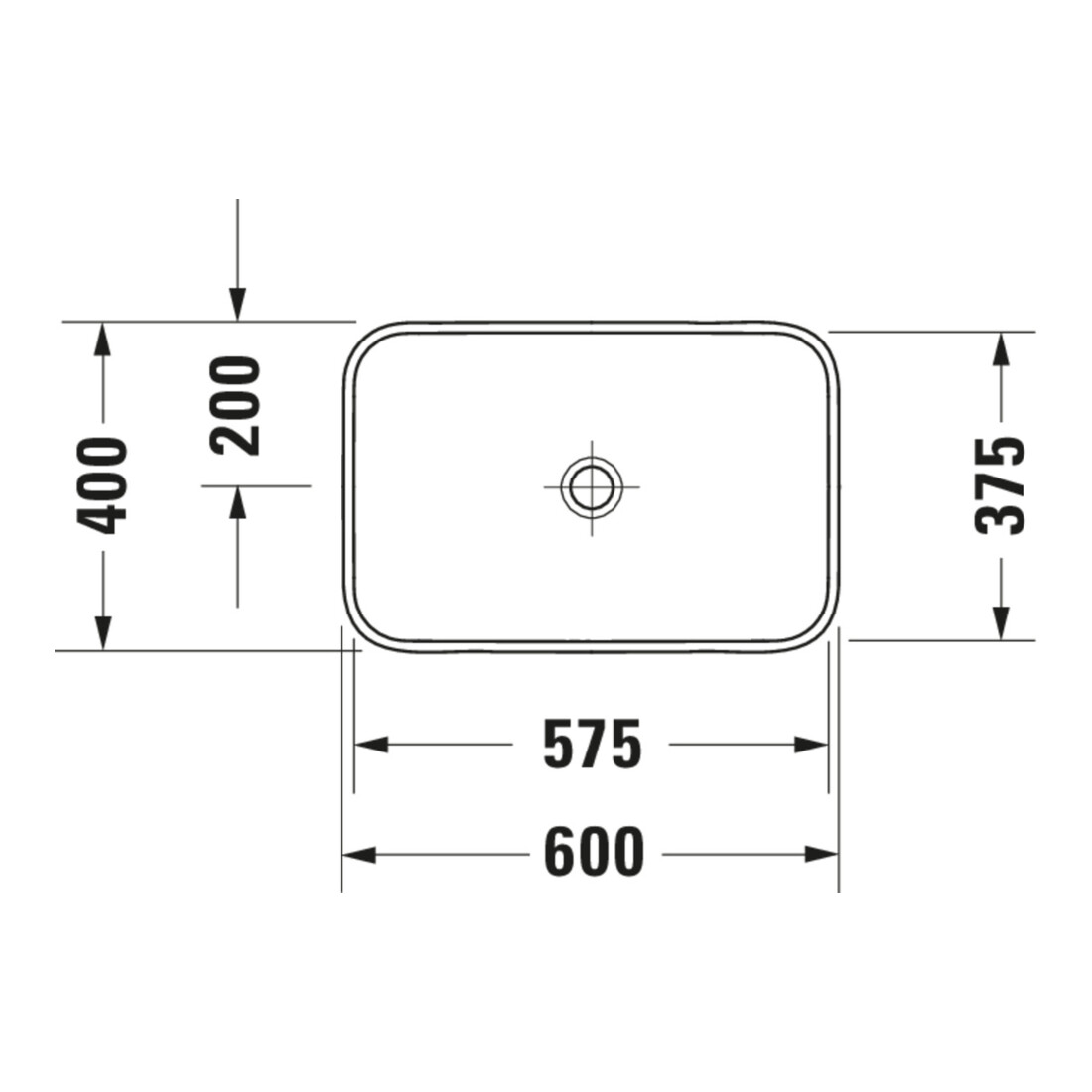 Duravit Lavabo à poser Happy D.2 Plus 60x40 cm, blanc/anthracite mat