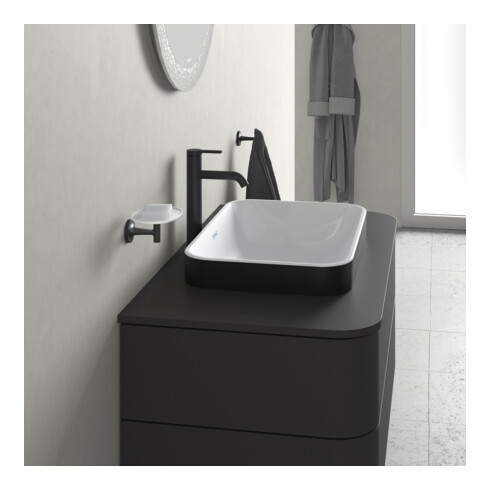 Duravit Lavabo à poser Happy D.2 Plus 60x40 cm, blanc/anthracite mat