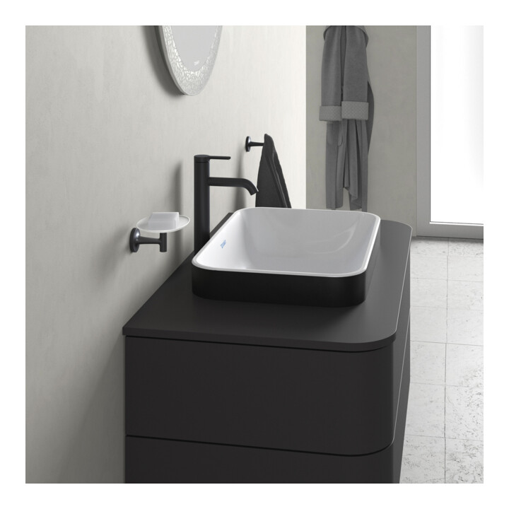 Duravit Lavabo à poser Happy D.2 Plus 60x40 cm, blanc/anthracite mat