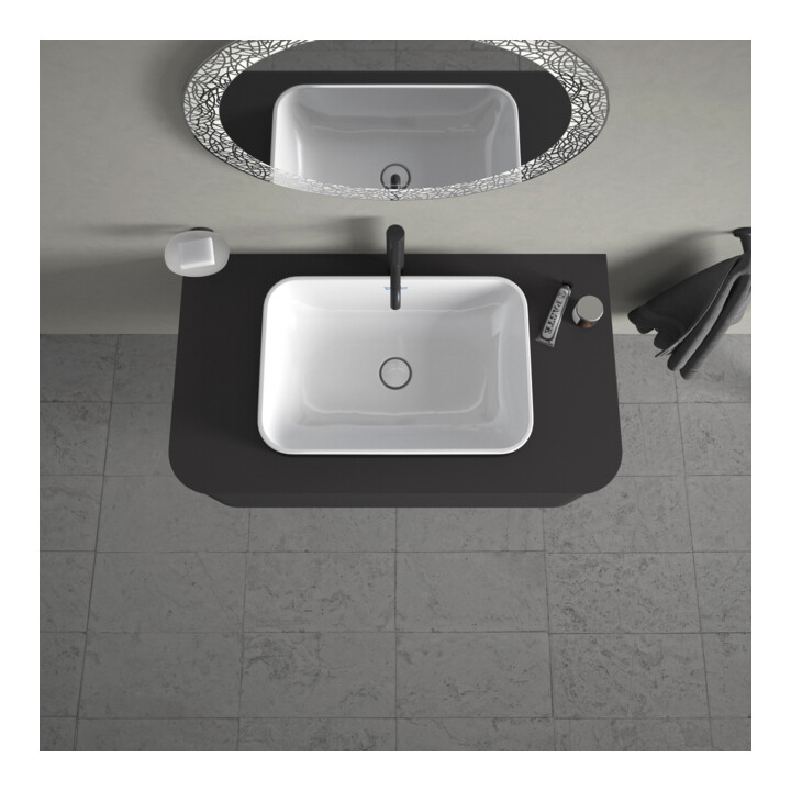 Duravit Lavabo à poser Happy D.2 Plus 60x40 cm, blanc/anthracite mat