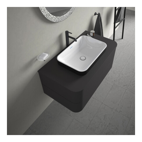 Duravit Lavabo à poser Happy D.2 Plus 60x40 cm, blanc/anthracite mat