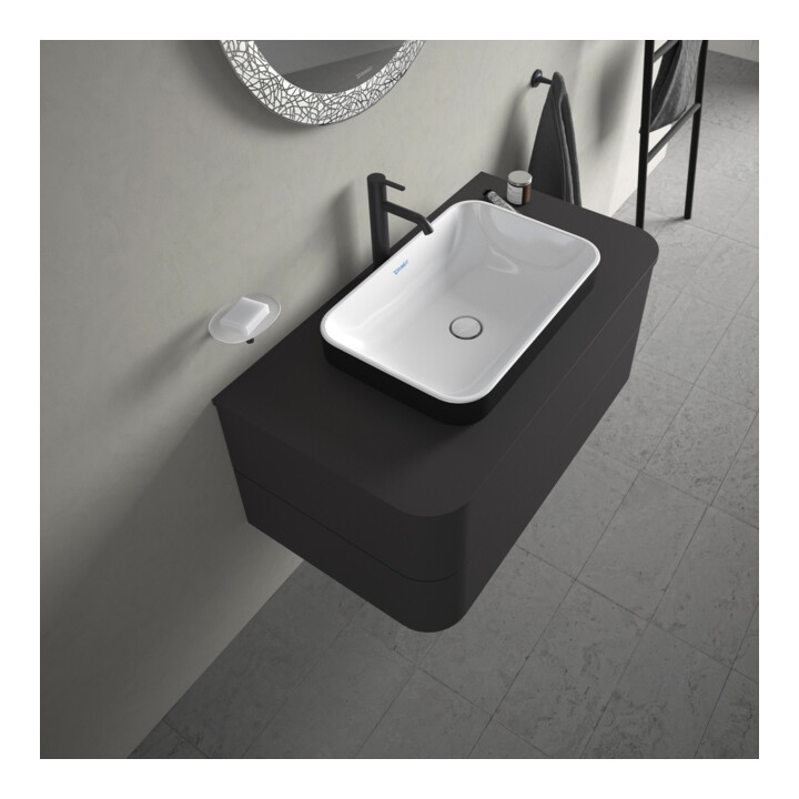 Duravit Lavabo à poser Happy D.2 Plus 60x40 cm, blanc/anthracite mat