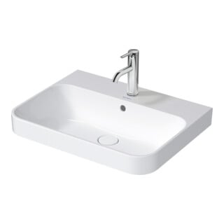 Duravit Lavabo à poser Happy D.2 Plus 60x46, anthracite mat, sans trop-plein, avec trou de robinetterie