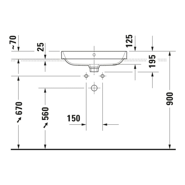 Duravit Lavabo à poser Happy D.2 Plus 60x46, anthracite mat, sans trop-plein, avec trou de robinetterie