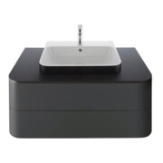 Duravit Lavabo à poser Happy D.2 Plus 60x46 cm, blanc/anthracite, avec trop-plein, mitigeur HLB-4