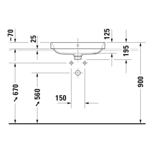 Duravit Lavabo à poser Happy D.2 Plus 60x46 cm, blanc/anthracite mat