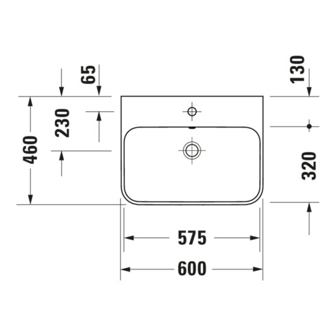 Duravit Lavabo à poser Happy D.2 Plus 60x46 cm, blanc/anthracite mat