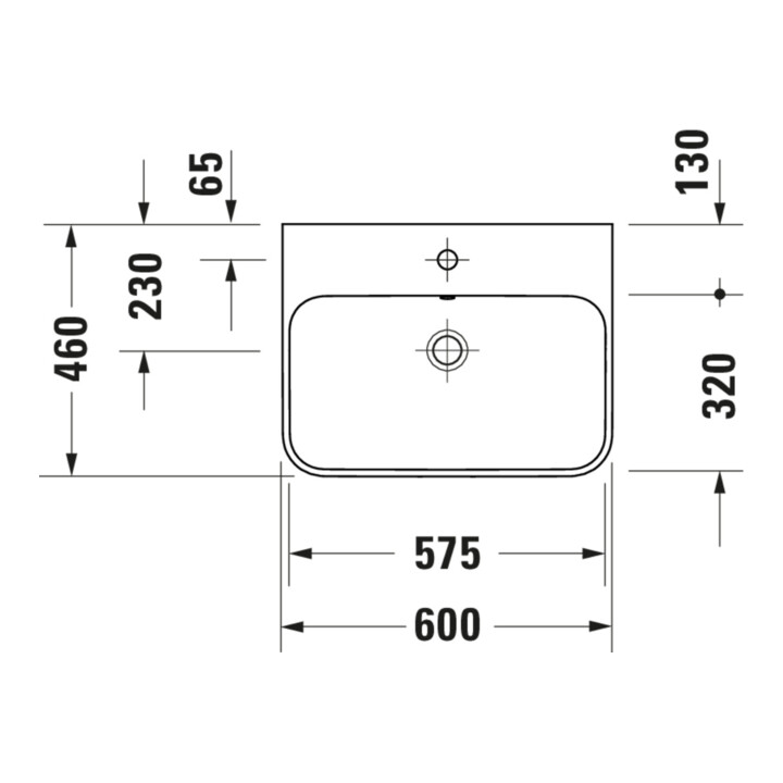 Duravit Lavabo à poser Happy D.2 Plus 60x46 cm, blanc/anthracite mat