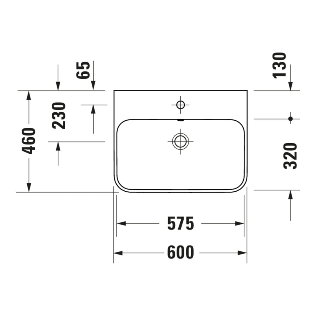 Duravit Lavabo à poser Happy D.2 Plus 60x46 cm, blanc/anthracite mat