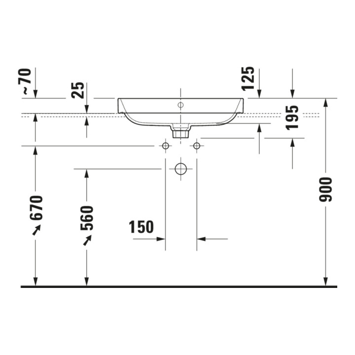 Duravit Lavabo à poser Happy D.2 Plus 60x46 cm, gs, m HL, ÜL, HLB, anthr. m