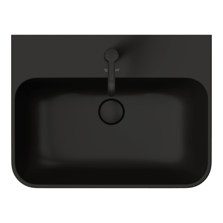 Duravit Lavabo à poser Happy D.2 Plus 60x46 cm, gs, m HL, ÜL, HLB, anthr. m