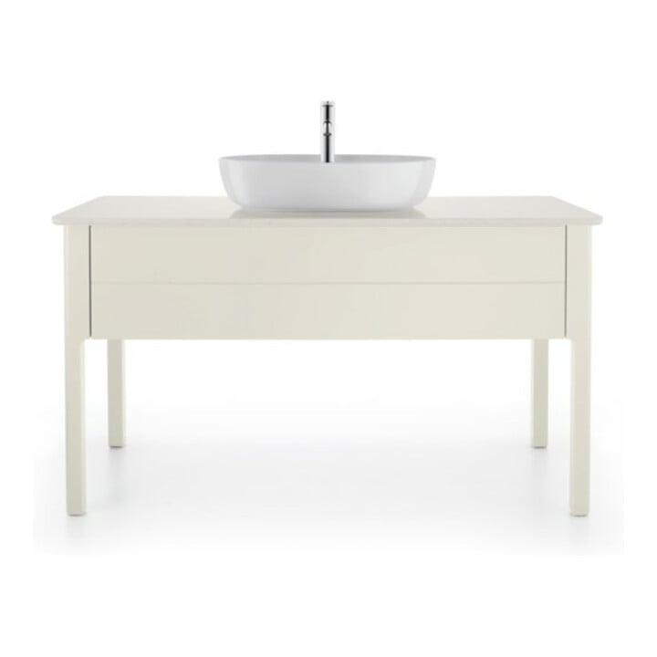 Duravit Lavabo à poser Luv 60x40 cm, blanc, avec trop-plein, sans trou robinet, avec trop-plein HLB