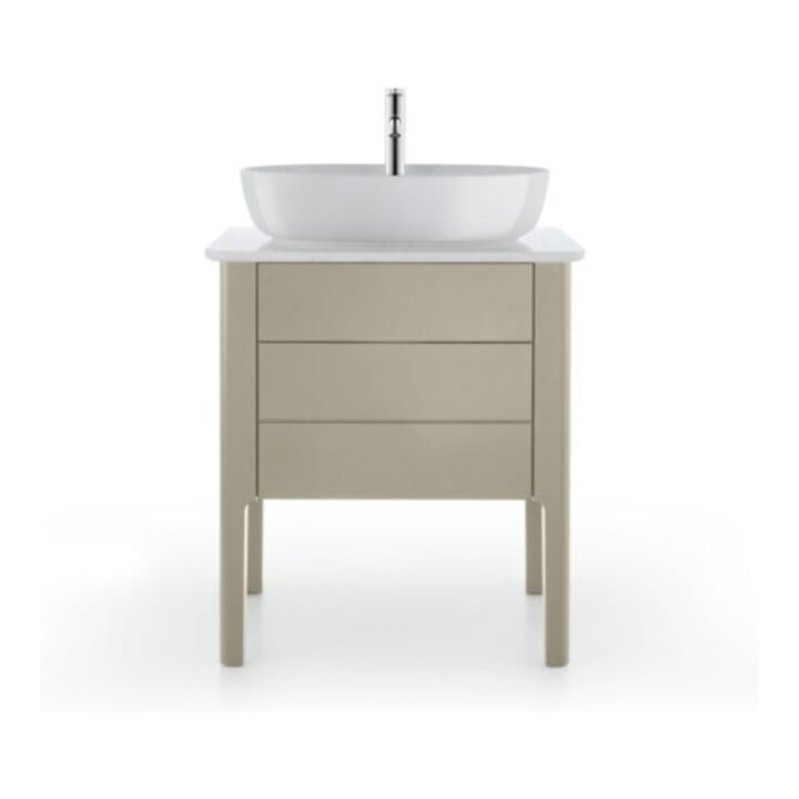 Duravit Lavabo à poser Luv 60x40 cm, blanc, avec trop-plein, sans trou robinet, avec trop-plein HLB
