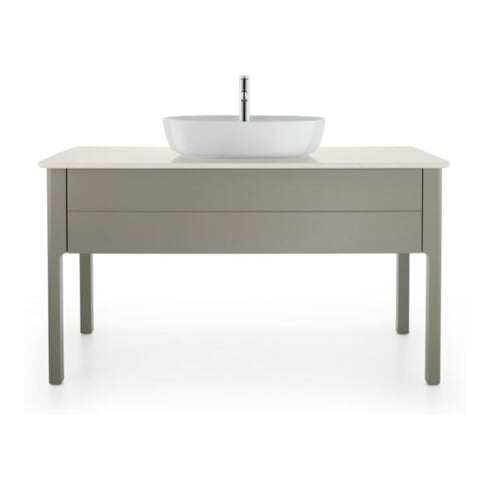Duravit Lavabo à poser Luv 60x40 cm, blanc, avec trop-plein, sans trou robinet, avec trop-plein HLB