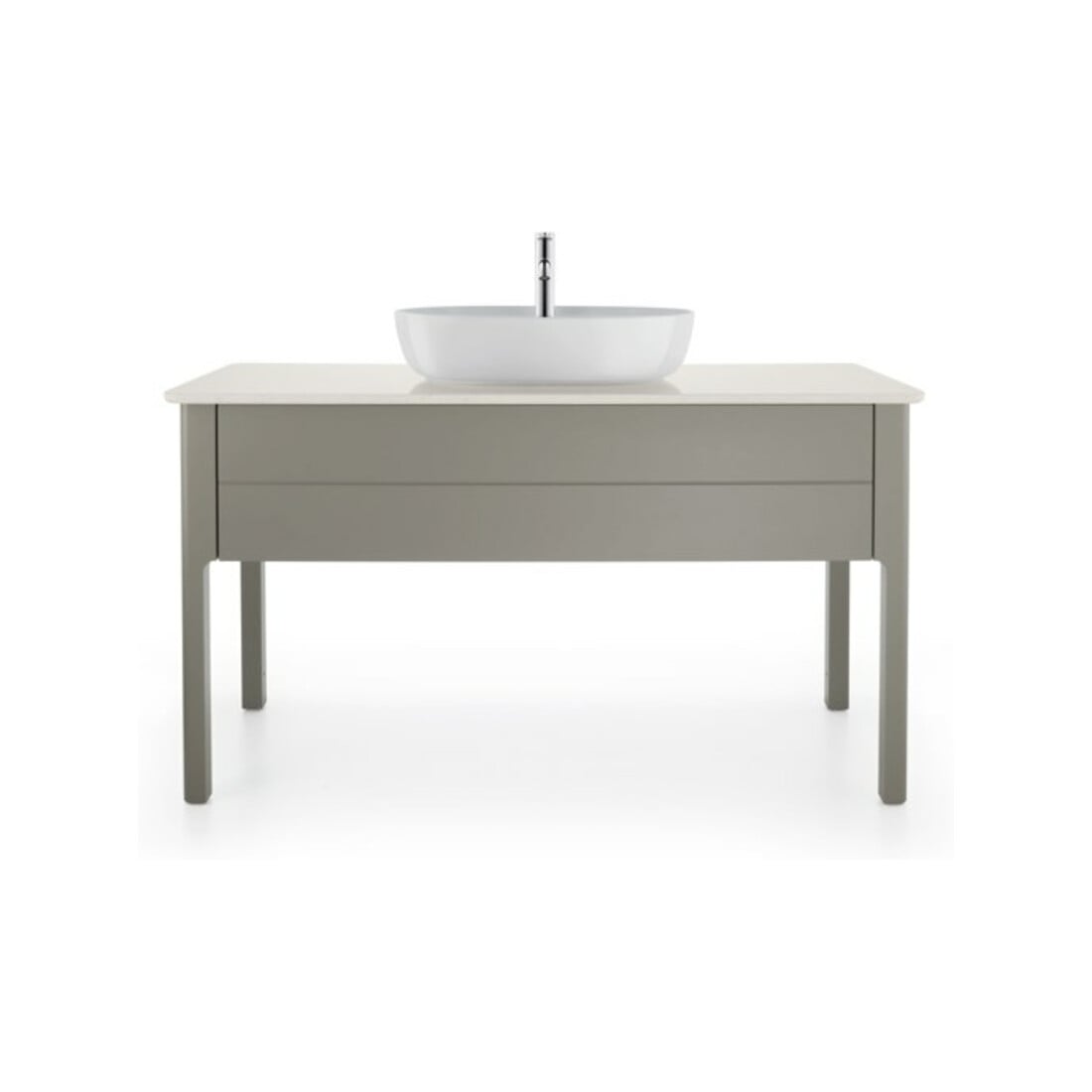 Duravit Lavabo à poser Luv 60x40 cm, blanc, avec trop-plein, sans trou robinet, avec trop-plein HLB