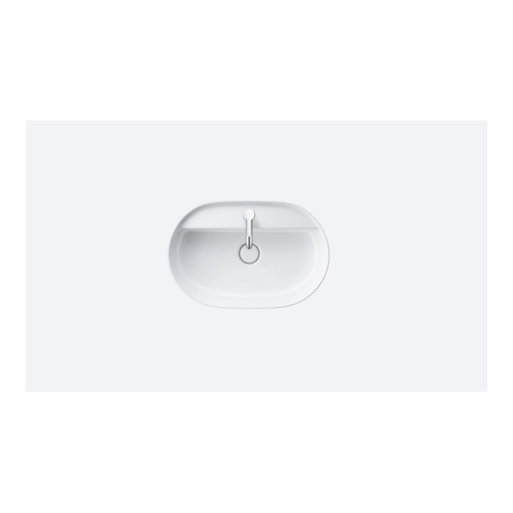 Duravit Lavabo à poser Luv 60x40 cm, blanc, avec trop-plein, sans trou robinet, avec trop-plein HLB