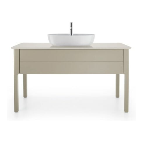Duravit Lavabo à poser Luv 60x40 cm, blanc, avec trop-plein, sans trou robinet, avec trop-plein HLB