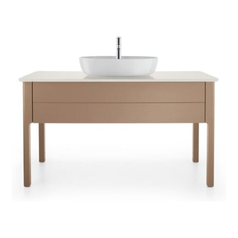 Duravit Lavabo à poser Luv 60x40 cm, blanc, avec trop-plein, sans trou robinet, avec trop-plein HLB