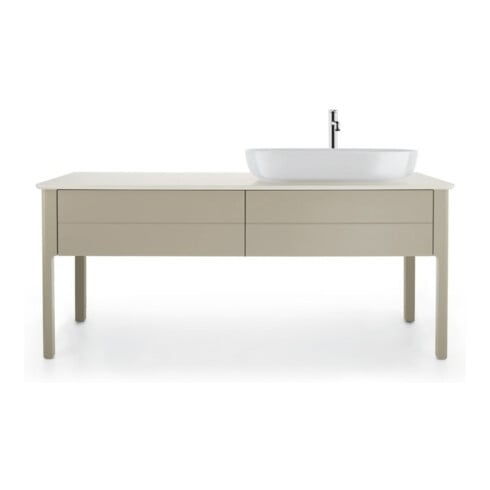 Duravit Lavabo à poser Luv 60x40 cm, blanc, avec trop-plein, sans trou robinet, avec trop-plein HLB