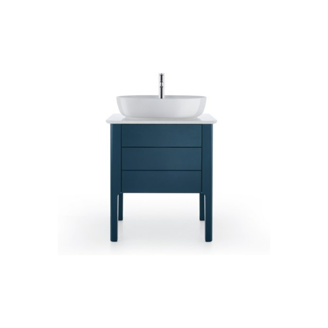 Duravit Lavabo à poser Luv 60x40 cm, blanc, avec trop-plein, sans trou robinet, avec trop-plein HLB