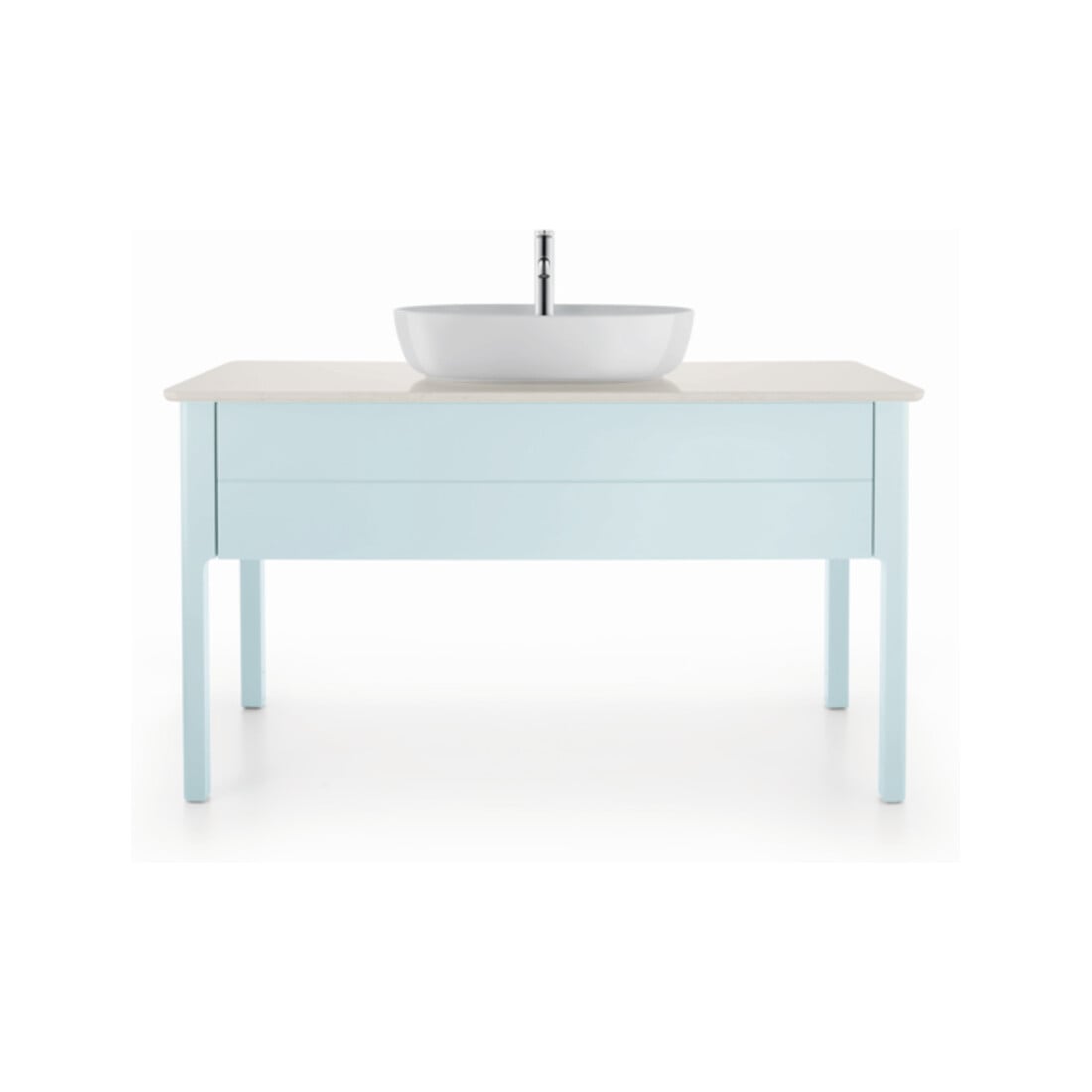 Duravit Lavabo à poser Luv 60x40 cm, blanc, avec trop-plein, sans trou robinet, avec trop-plein HLB
