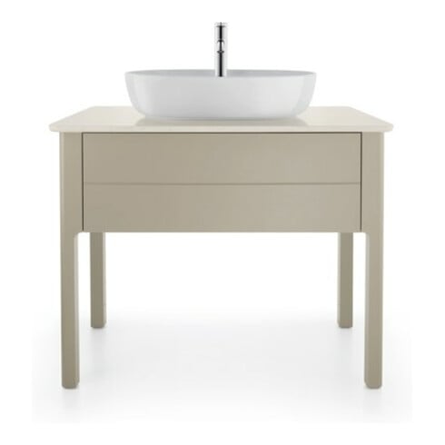 Duravit Lavabo à poser Luv 60x40 cm, blanc, avec trop-plein, sans trou robinet, avec trop-plein HLB