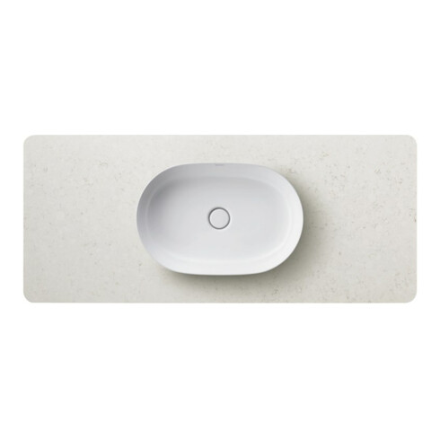 Duravit Lavabo à poser Luv 60x40 cm, fermé, sans trop-plein, blanc