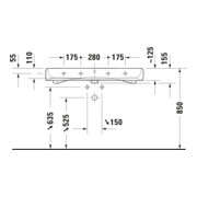Duravit Lavabo à poser Qatego 100x47 cm, blanc, mitigeur haut, fermé-3