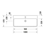 Duravit Lavabo à poser Qatego 100x47 cm, blanc, mitigeur haut, fermé-4
