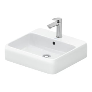 Duravit Lavabo à poser Qatego 50x47 cm, blanc brillant, avec trou robinet, trop-plein