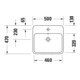 Duravit Lavabo à poser Qatego 50x47 cm, blanc brillant, avec trou robinet, trop-plein-4