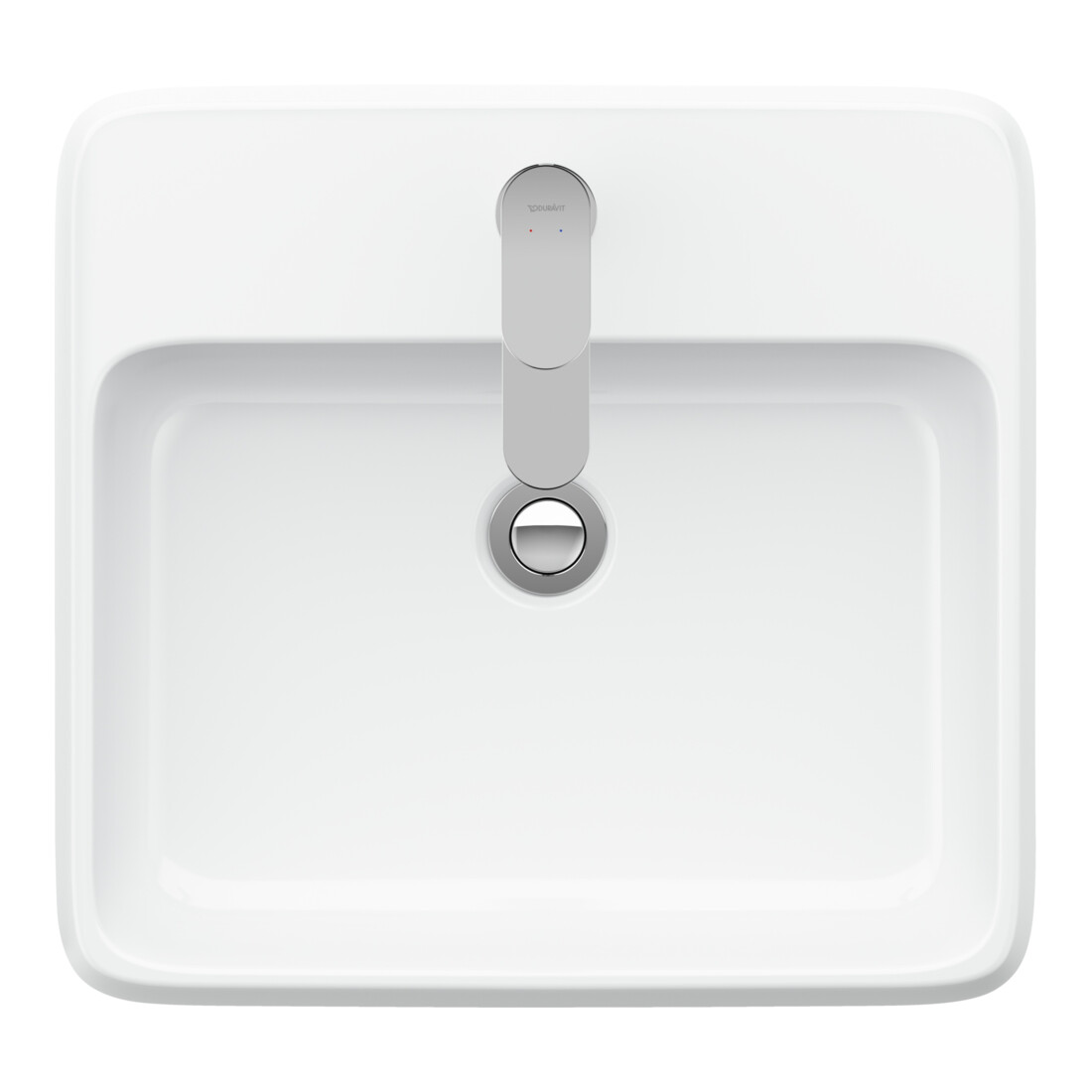 Duravit Lavabo à poser Qatego 50x47 cm, blanc brillant, avec trou robinet, trop-plein