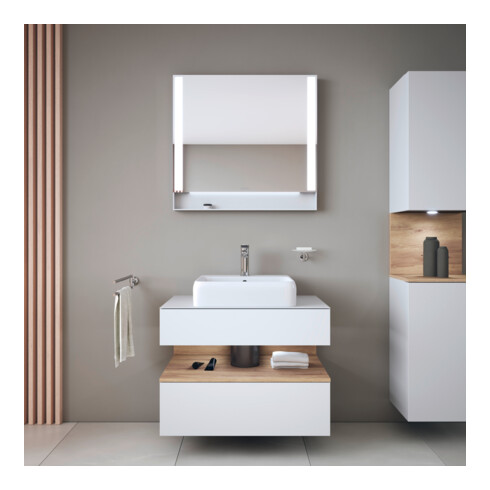 Duravit Lavabo à poser Qatego 50x47 cm, blanc brillant, avec trou robinet, trop-plein