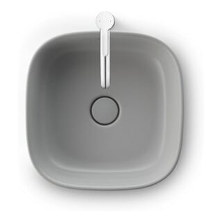 Duravit Lavabo à poser Zencha 42x42 cm, sans trop-plein, gris satinée