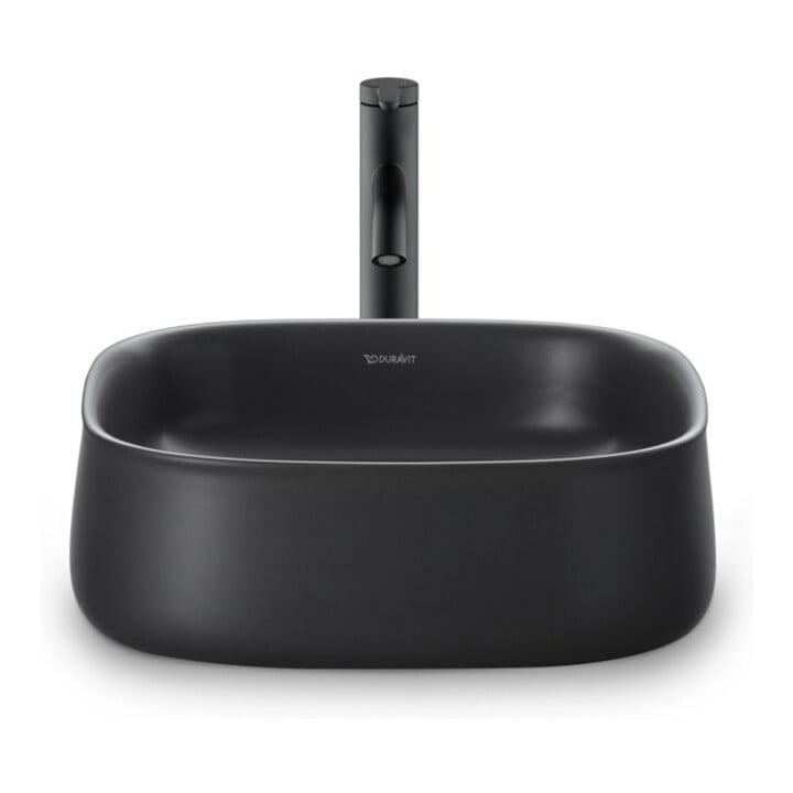 Duravit Lavabo à poser Zencha 42x42 cm, sans trou, anthracite mat