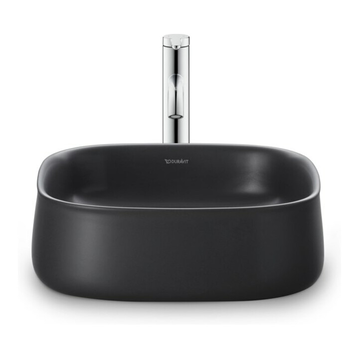 Duravit Lavabo à poser Zencha 42x42 cm, sans trou, anthracite mat
